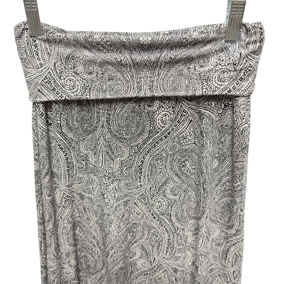 Anthro Jersey Knit Fold Over Paisley Maxi Skirt - Picture 2 of 7